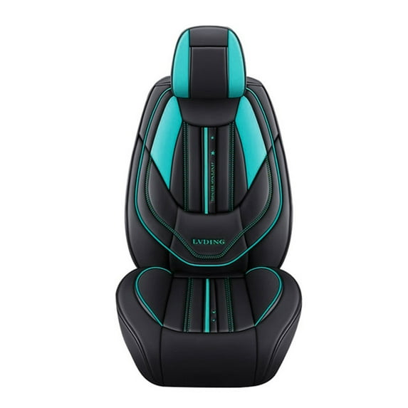 Leadwolf Front Car Seat Protectors for Mercedes-Benz for E350 2000-Present Premium Leather Driver Seat Protectors standard Black and Green 1PCS