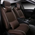thumbnail image 1 of Leadwolf Front Pair Car Seat Covers Leather for Jeep for Compass 2006-Present 2 Seats Airbag Compatible Water Resistant Front Set Cushion Protector 2PCs with Pillow Coffee, 1 of 8