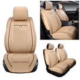 thumbnail image 1 of Leadwolf Front Pair Car Seat Covers Leather for ford for Escape/Maverick 2001-2007 2 Seats Airbag Compatible Water Resistant Front Set Cushion Protector 2PCs Beige, 1 of 7