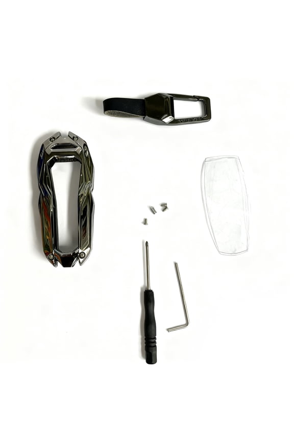 Keychain,Jijia for Mazda Key Fob Cover,Zinc Alloy Protection Car Key Shell Case Holder Smart Remote Keyless Entry Keyshell Accessories,metal buckle Gray