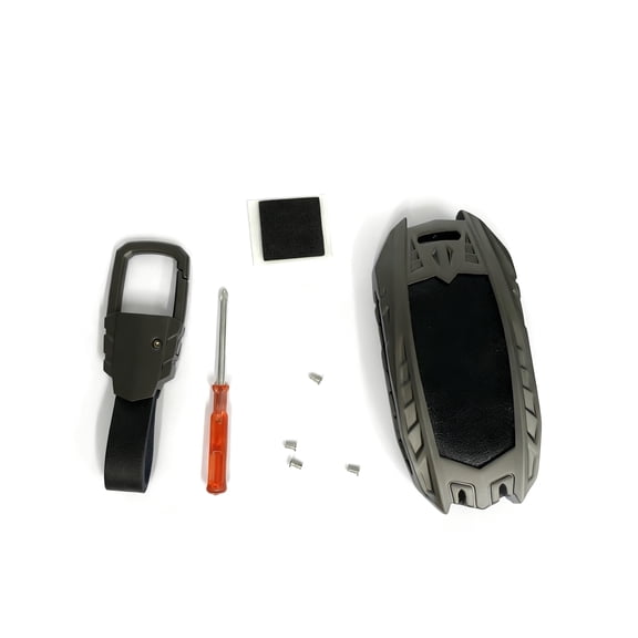 Leadwolf Keychain,for BMW Key Fob Cover,Zinc Alloy Protection Car Key Case Remote Keyshell Accessories(Style Aincluding buckle) Gray