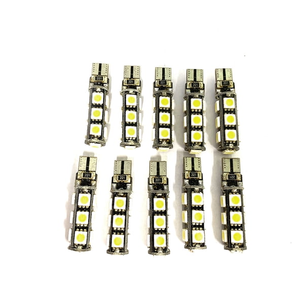 Leadwolf LED Bulb lamp Super Bright Warm White T10 13smd 10 pack White