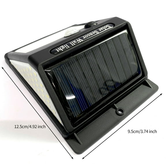 Leadwolf LED Solar Light Outdoor Solar Lamp Motion Sensor Wall Light Waterproof Solar Sunlight Powered Garden Street Light three sided wall light with 60+40+40(three functions) Black