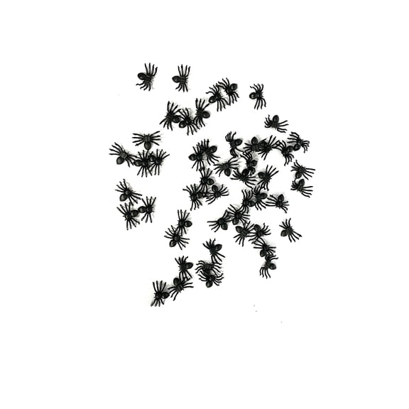 Leadwolf Mini Plastic Spiders Small Fake Spiders Scary Realistic Spiders for Halloween Prank Props Decorations 50 PCS
