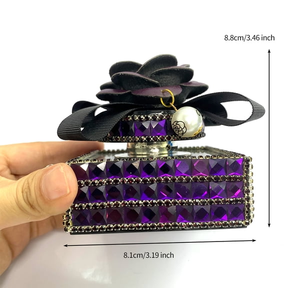 Leadwolf Rhinestone Camellia Car Ornaments Aromatherapy Car Diffuser Dashboard Decorations Interior Car Decoration Accessories Purple