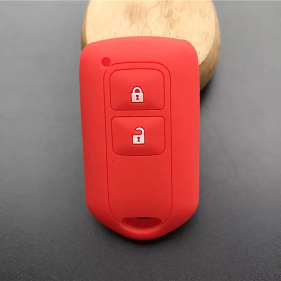 Leadwolf silicone car key cover case set holder shell skin for TOYOTA Yaris Highlander Vios 2 buttons smart keyless protective Red Red