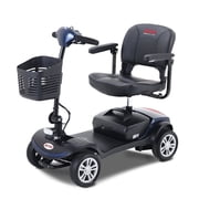 Leadzm Fold Mobility Scooter, 4-Wheel, with Storage Bins & Adjustable Seats, Blue