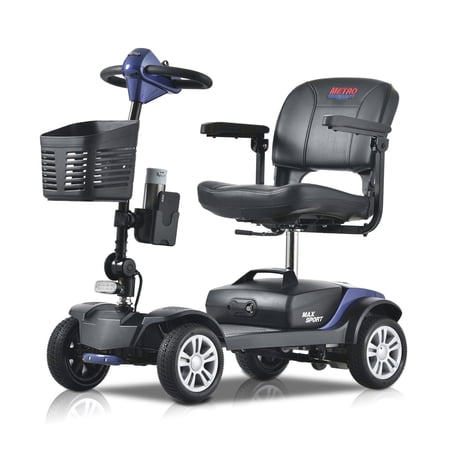 Leadzm Secure Adjustable 4-Wheel Mobility Scooter with Charger, Green, 350 lb Limit