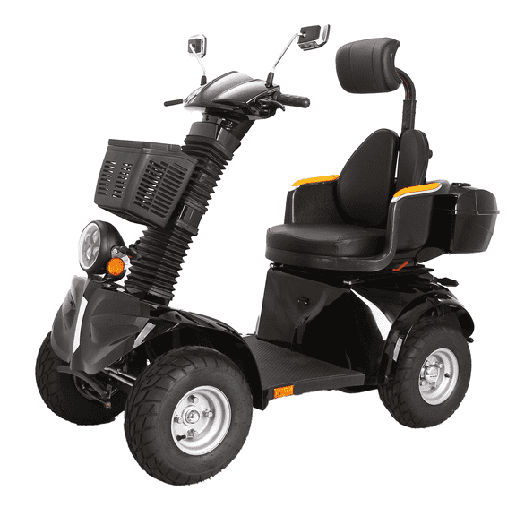 Ndrfhaj Secure Foldable 4-Wheel Mobility Scooter with Charger, Black, 350 lb Limit