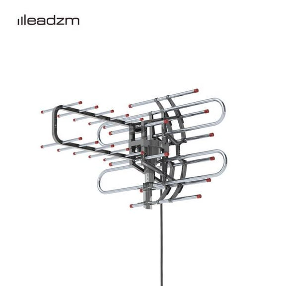 Leadzm TA-851B 350Rotation UV Dual Frequency 45-860MHz 22-28dB Open Antenna Silver Gray
