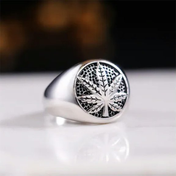 Leaf 925 Silver Rings Gifts Fashion Jewelry Women/Men Party Rings Sz 6-10