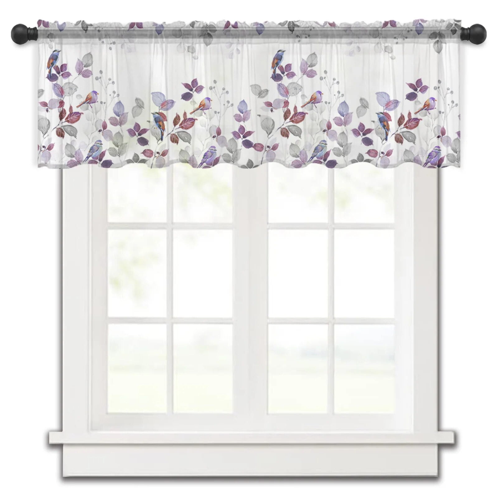 Mocking Window Leaf American Country Style Mockingbird Window Curtain Tulle Sheer ...