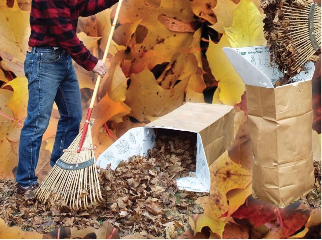 Leaf Bag Chute, Rake Leafs With Ease From Ground Directly Into Bag