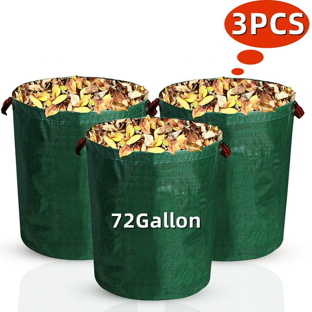 Leaf Bags Reusable Garden Waste Bag Heavy Duty Lawn and Leaf bags 72