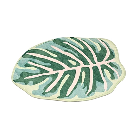 Leaf Bath Mat, Leaves Rug Bath Mat, Monstera Non-Slip Green Leaf Bathroom Rug, 16"x24" Water Absorbent Plant Rug, Ideal for Shower Floor, Bathroom & Room Decor