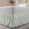 thumbnail image 1 of Leaf Bed Skirt, Tea Leaves with Ornamental Vintage Design Soft Faded Colors Artwork Print, Elastic Bedskirt Dust Ruffle Wrap Around for Bedding Decor, 4 Sizes, Green Army Green, by Ambesonne, 1 of 2
