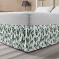 thumbnail image 1 of Leaf Bed Skirt, Watercolor Style Pattern Dollar Eucalyptus Leaves and Branches, Elastic Bedskirt Dust Ruffle Wrap Around for Bedding Decor, 4 Sizes, Green Pale Brown White, by Ambesonne, 1 of 2