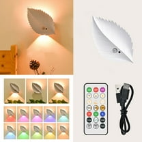 Leaf Bedside Lamp | Magnetic Self-Adhesive Wireless Wall Light | Body Sensor & Remote Control | Led Night Light for Bedroom & Corridor