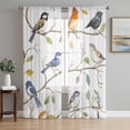 thumbnail image 1 of Leaf Bird Sheer Curtains 96 Inch Length 2 Panels Set, Colorful Spring Tree Branch Country Boho Voile Window Treatment Semi Sheer Long Curtains Drapes for Bedroom/Living Room/Kitchen 52"x96"x2, 1 of 7
