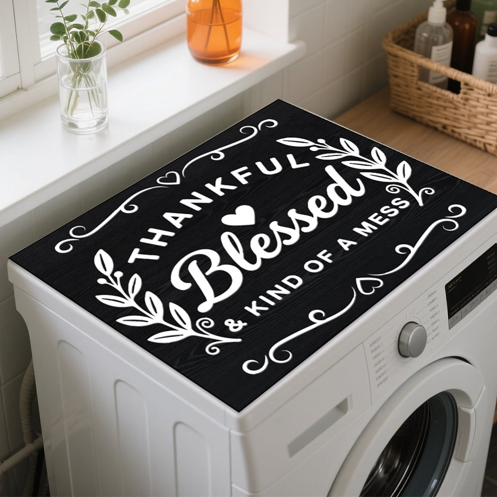 Leaf Blessing Washer Dryer Dust Cover 23.6×19.7inch Leaf Washing Machine Top Protector Pads Non Slip Washing Machine Top Covers