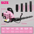 thumbnail image 1 of Leaf Blower, 52CC 2-Stroke Backpack Gas Leaf Blower, Gas Blower, Up to 550 CFM, Powerful Clearing, for Lawn Care Yard Dust Debris (Pink)-Pink, 1 of 8