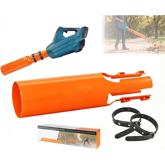 Leaf Blower Air Booster, Air Flow Booster for Blower,Universal Leaf Blower Nozzle Attachment,Turbo Nozzle Extension Boosts Speed & Power for Yard, Lawn, and Driveway Cleanup (Orange)