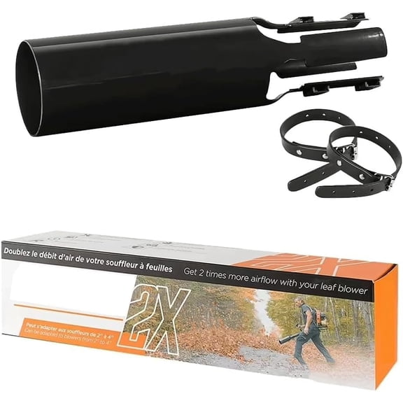 Leaf Blower Air Booster, Air Flow Booster for Blower, Turbo Nozzle Extension Boosts Speed & Power for Yard, Lawn, and Driveway Cleanup (Black)