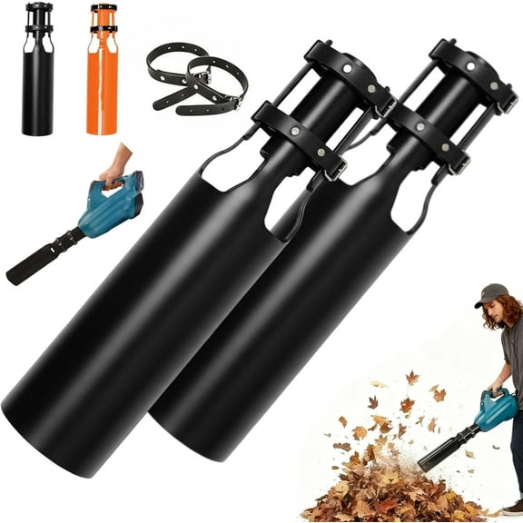 Leaf Blower Air Booster, Air Flow Turbo Booster for Leaf Blower Attachment Designed Based on Venturi Effect, 2nd Gen Airflow Amplifier, Doubling up AmountAir of Your Leaf Blowers (2PCS Black)