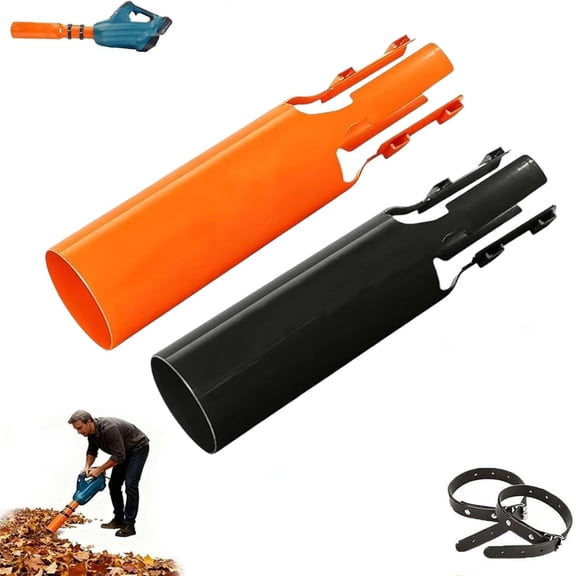 Leaf Blower Air Booster, High-Velocity Air Booster for Gas/Electric for 2–4 Inch Blower Tubes, Leaf Blower Nozzle Attachment, Boosts Wind Speed, Yard Snow Lawn Driveway Cleanup(Orange+Black)