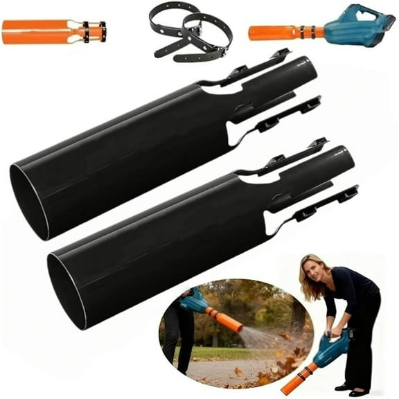 Leaf Blower Air Booster Nozzle, Snow Blower Air Booster, Airflow Leafs Blower Airs Booster, Leaf Blower 2X Blower Attachment, Cyclone Leafs Blower Attachment, Suitable for Patios(2pcs,Black)