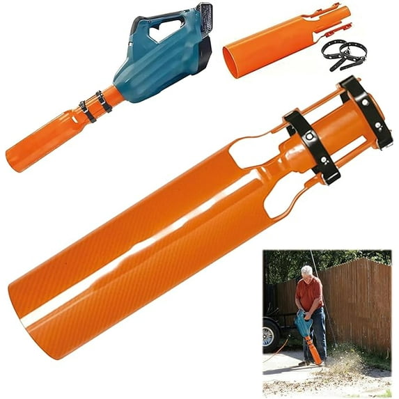 Leaf Blower Air Booster - Turbo Booster Leaf Blower Attachment Designed Based on Venturi Effect, The 2nd Gen Airflow Amplifier - Doubling up The Amount of Air of Your Leaf Blowers(1pcs,Orange)