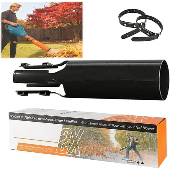 Leaf Blower Air Booster, Universal High-Flow Extension Nozzle Attachment for 2–4 Inch Blower Tubes, Boosts Air Speed & Efficiency, Durable Weather-Resistant Design for Lawn&Patio Cleaning(1pcs,Black)