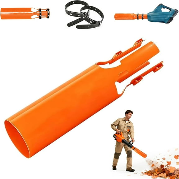 Leaf Blower Air Booster, Universal Leaf Blower Nozzle Attachment, Cordless Leaf Force Air Booster for 2–4 Inch Blower Tubes, Easy to Install Airflow Accelerator, Yard Cleanup Artifact (Orange)