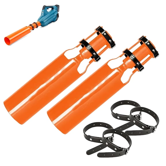 Leaf Blower Attachment - Leaf Blower Air Booster, Turbo Nozzle Extension Boosts Speed & Power, Universal Fits All 2-4 in Circular Nozzle Blowers for Yard, Lawn, and Driveway Cleanup (2PC)