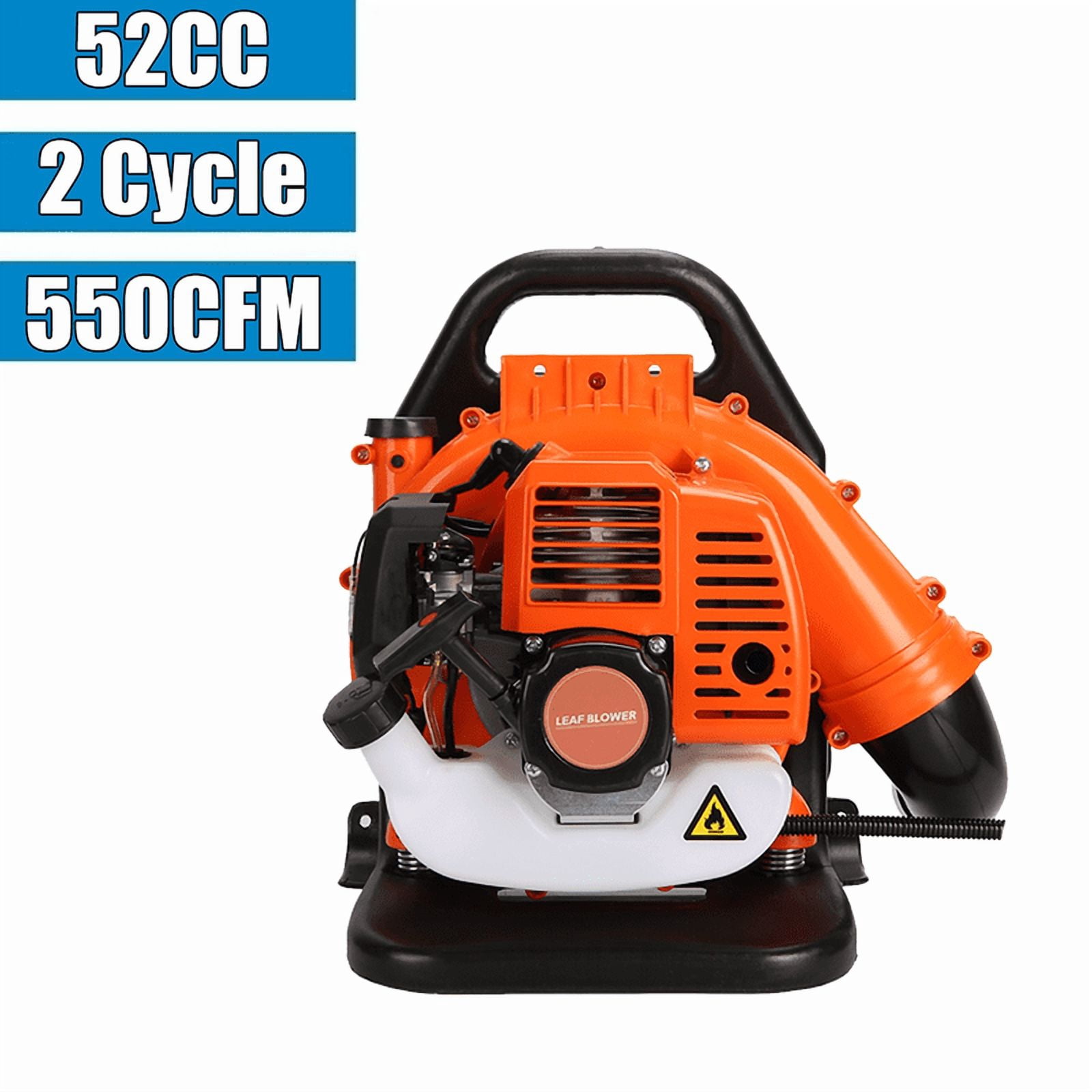 Leaf Blower Backpack, 52CC 2 Cycle 550 CFM 1.7 HP Gas Powered Strong Air Flow , Ideal for Leaf, Sand, Gravel, Snow, Yard and Driveway