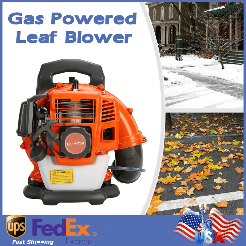 Leaf Blower Backpack, 52CC 2 Cycle 550 CFM 1.7 HP Gas Powered Strong Air Flow , Ideal for Leaf, Sand, Gravel, Snow, Yard and Driveway