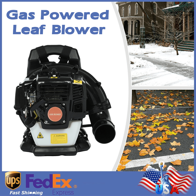 Gas Leaf Blower, 52CC 1.7HP 2-Cycle Backpack Leaf Blower, 550CFM , 200MPH , Powerful Clearing Performance and Ergonomic Harness System