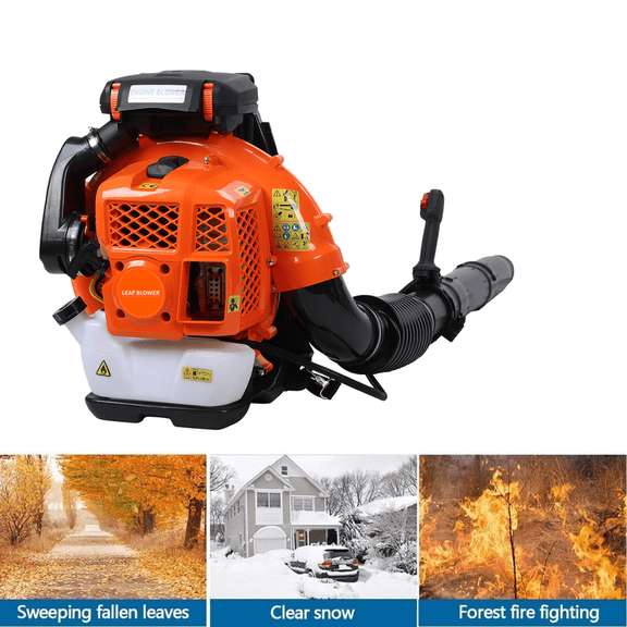 Leaf Blower Backpack, 80CC 2-Stroke 900 CFM 4.8 HP Gas Powered Strong Air Flow , Ideal for Leaf, Sand, Gravel, Snow, Yard and Driveway