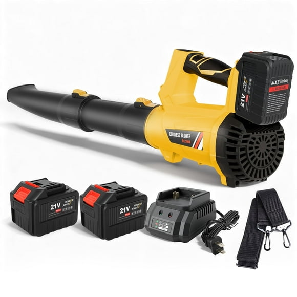 Leaf Blower with Battery & Charger, 21V Cordless Leaf Blower with 2x6.0 Ah Battery, Electric Leaf Blower with 6 Speed Mode, 280MPH Battery Operated Leaf Blower for Patio Garden Lawn Cleaning