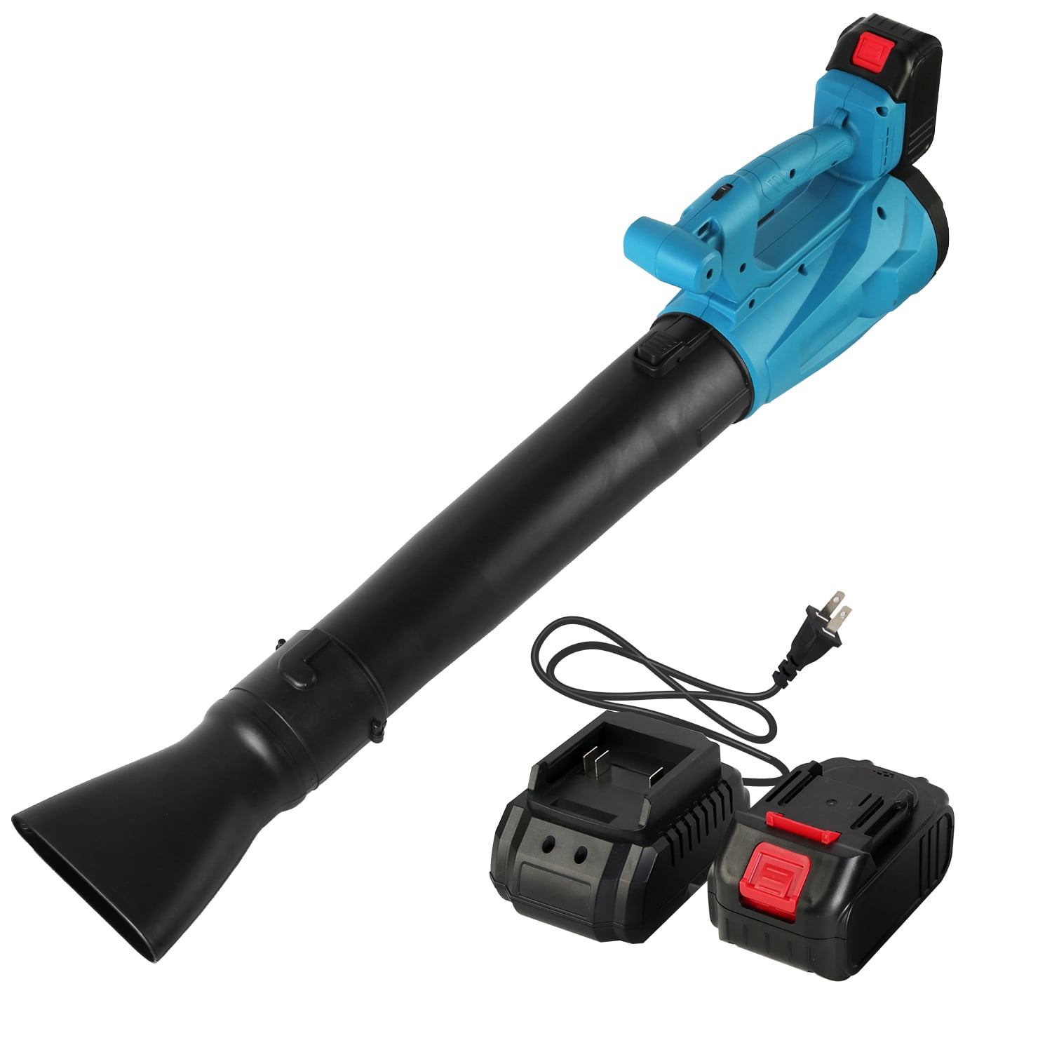 Leaf Blower Cordless with 2 21V Battery and Charger, 6 Speed Mode, Electric Lightweight Leaf Blowers for Lawn Care, Yard, Sidewalk and Snow Blowing, Non-Slip Hand Blower