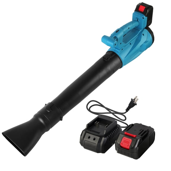 Leaf Blower Cordless with 2 21V Battery and Charger, 6 Speed Mode, Electric Lightweight Leaf Blowers for Lawn Care, Yard, Sidewalk and Snow Blowing, Non-Slip Hand Blower