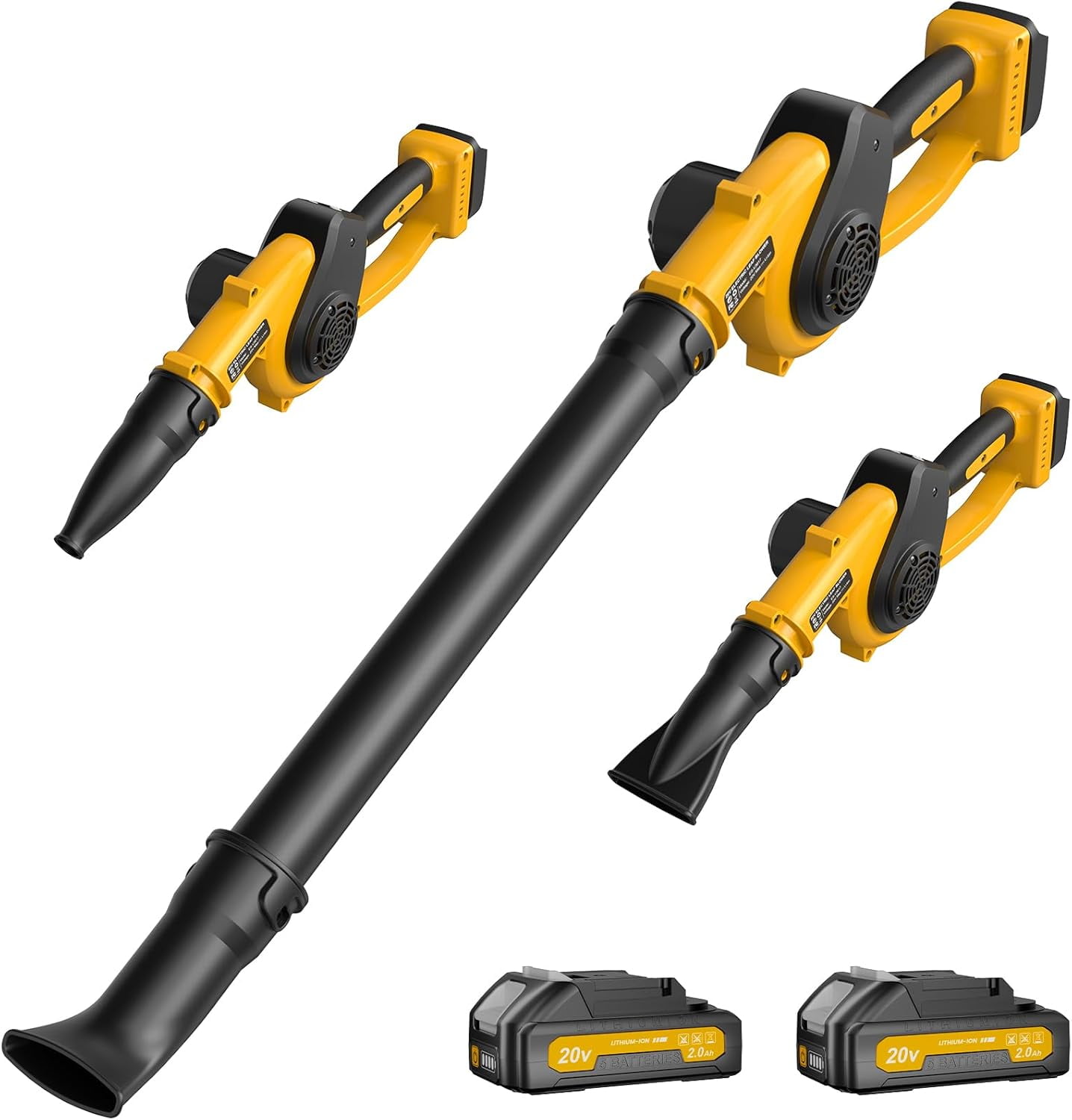Leaf Blower Cordless with 2 Batteries and Fast Charger, 210 MPH Battery Powered Blower with 3 Nozzles, 3 Speed Modes, Lightweight & Small Electric Leaf Blowers for Lawn Care, House, Leaves, Dust,