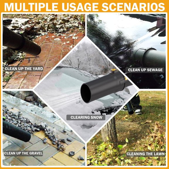 Leaf Blower Cordless,2 x 21V 6.0Ah Battery and Charger, with 680CFM 190MPH Electric Cordless Leaf Blower, 3-Variable Speed & Turbo Mode, Blowers for Lawn Care (5002 D) (Yellow)$$Garden & Patio