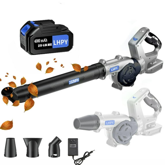 Leaf Blower Cordless - 21V Electric Cordless Leaf Blower with 1 Batteries and Charger, 3 Speed Mode, 4.0Ah Lightweight Battery Powered Leaf Blowers for Lawn Care, Patio, Blowing Leaves