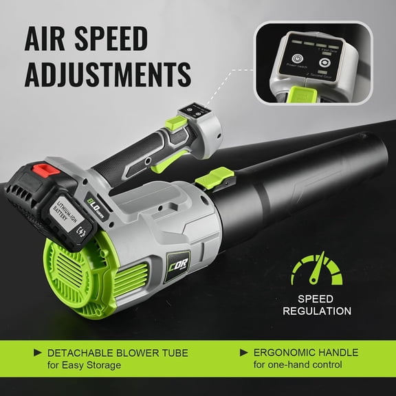 Leaf Blower Cordless, 21V Electric Leaf Blowers Lightweight Variable Speed with 2 X 4.0Ah Lithium Battery and Charger, Powered Lightweight Leaf Blower for Lawn Care/Dusting Clearing/Leaf/Snow