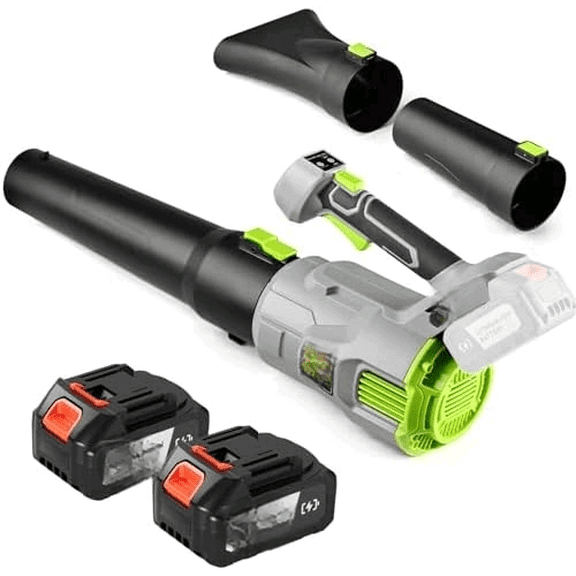Leaf Blower Cordless, 21V Electric Leaf Blowers Lightweight Variable Speed with 2 X 4.0Ah Lithium Battery and Charger, Powered Lightweight Leaf Blower for Patio Lawn Care/Dusting Clearing/Leaf/Snow