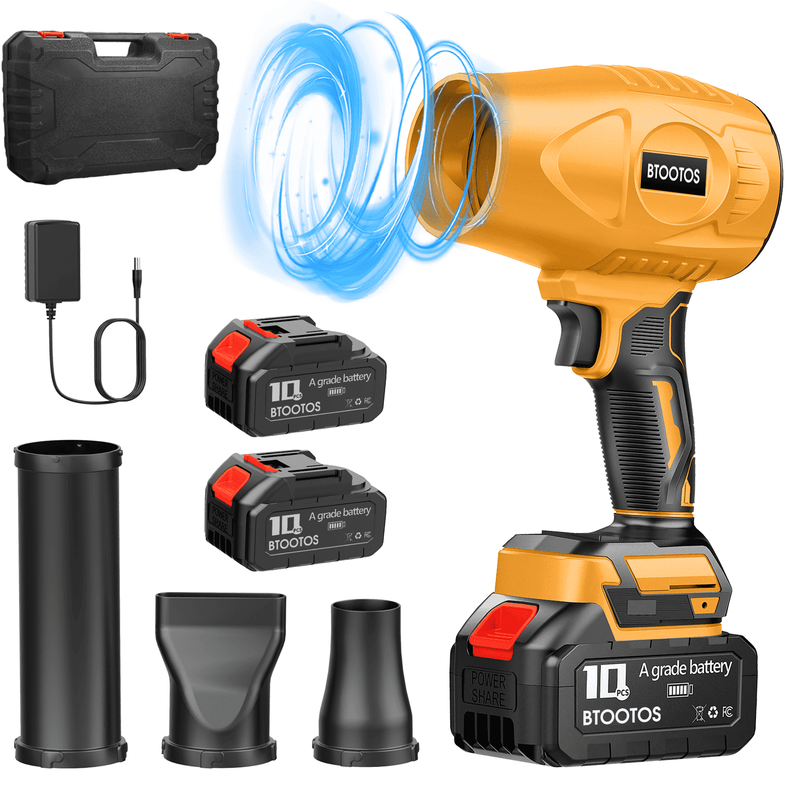 Cordless Leaf Blower, Powerful Handheld Electric Blower with 24.0Ah Batteries&Charger, 600,000 RPM, Extended Nozzle, Lightweight Leaf Blowers for Patio, Leaves, Lawn, Yard, Dust, Snow, Car Cleaning