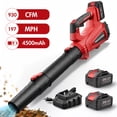 thumbnail image 1 of 930CFM Leaf Blower Cordless, 21V 4.5AH Powerful Electric Cordless Leaf Blower, 6 Speeds Battery Powered Leaf Blowers for Lawn Care, Patio, Yard, Dust, Snow, 1 of 11
