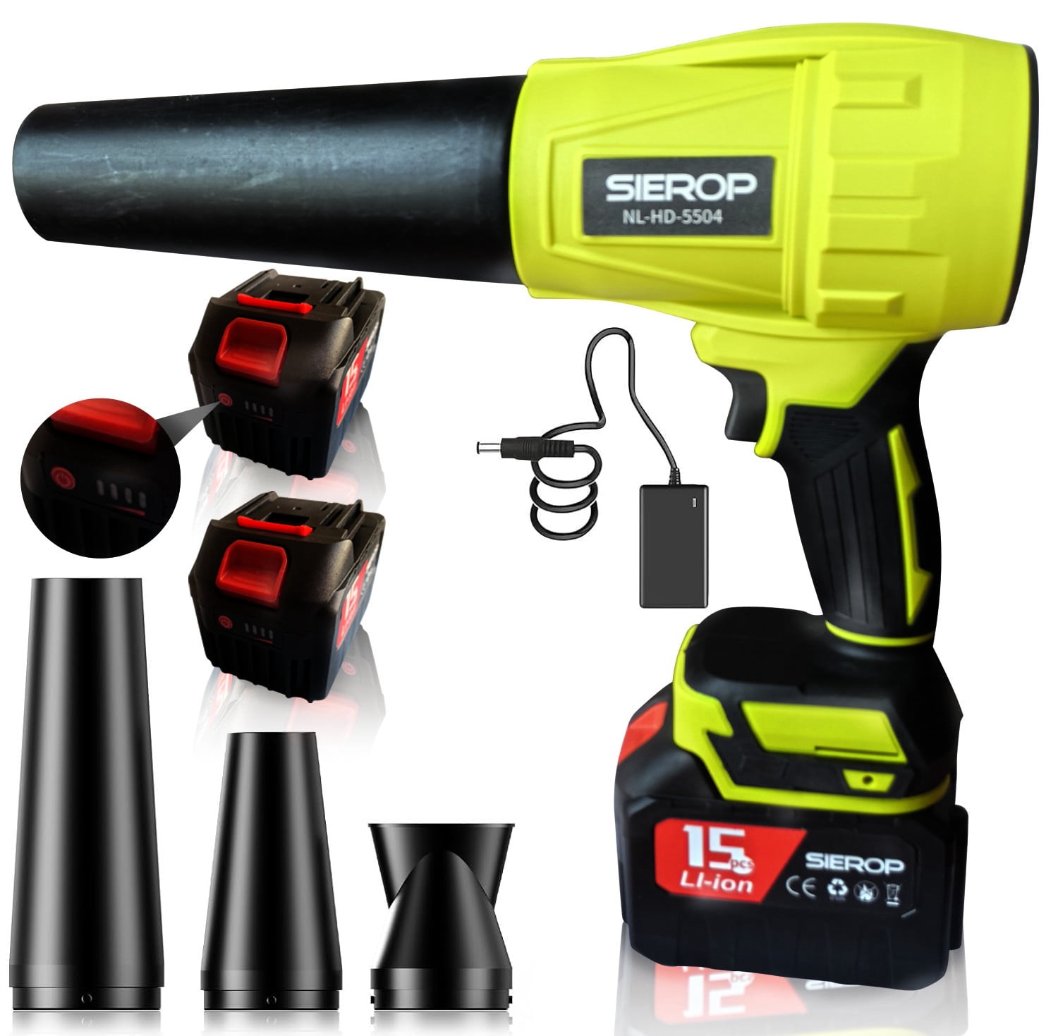 Leaf Blower Cordless with Battery and Charger,580000RPM Lightweight Mini Leaf Blower,21V Handheld Electric Blower with 2×4.0Ah Batteries & Fast Charger,Turbo Jet Blower for Lawn,Yard,Garage