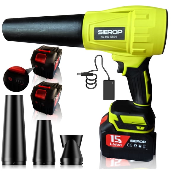 Leaf Blower Cordless with Battery and Charger,580000RPM Lightweight Mini Leaf Blower,21V Handheld Electric Blower with 2×4.0Ah Batteries & Fast Charger,Turbo Jet Blower for Lawn,Yard,Garage